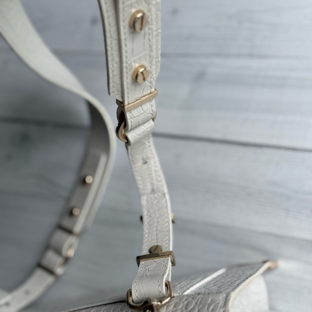 The Kooples Emily Crocodile-Effect Bag in White - Picture 7 of 7